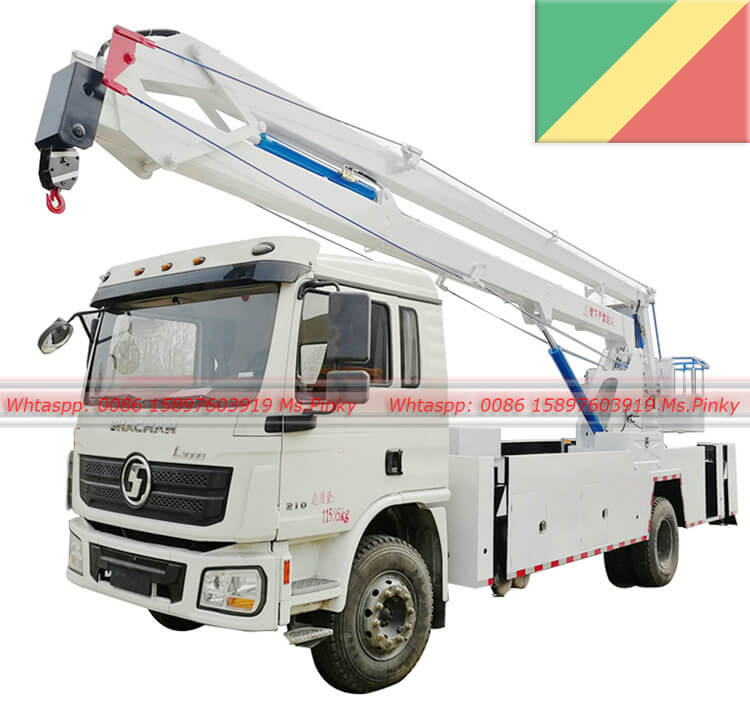 Shacman L3000 Высотная рабочая машина со складной рукояткой длиной 20 метров, экспорт в Республику Конго