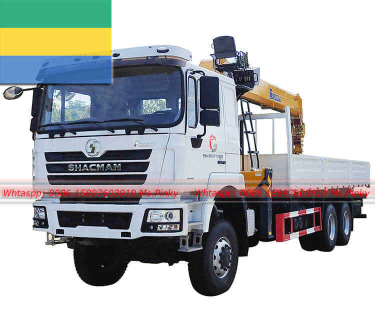 Полноприводной грузовик Shacman мощностью 430 л.с., установленный на кране XCMG грузоподъемностью 14 тонн, экспорт в Габон