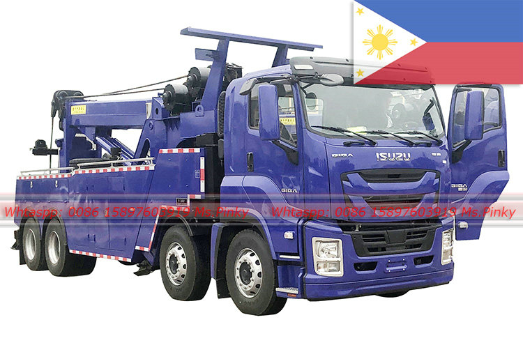Две единицы сверхмощного 8X4 ISUZU GIGA 30T, вращающийся на 360 градусов эвакуатор, экспорт на Филиппины
